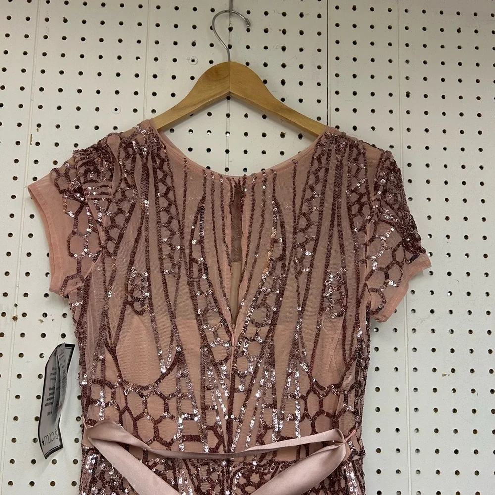 R&M Richards Blush Pink Sequin Prom Dress - Picture 7 of 10
